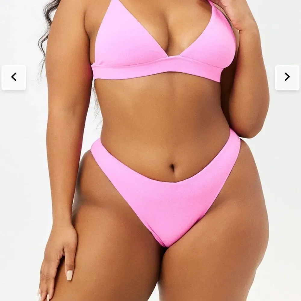 Frankie’s Bikinis Blushing Pink ENZO Terry Cheeky Bikini Bottom